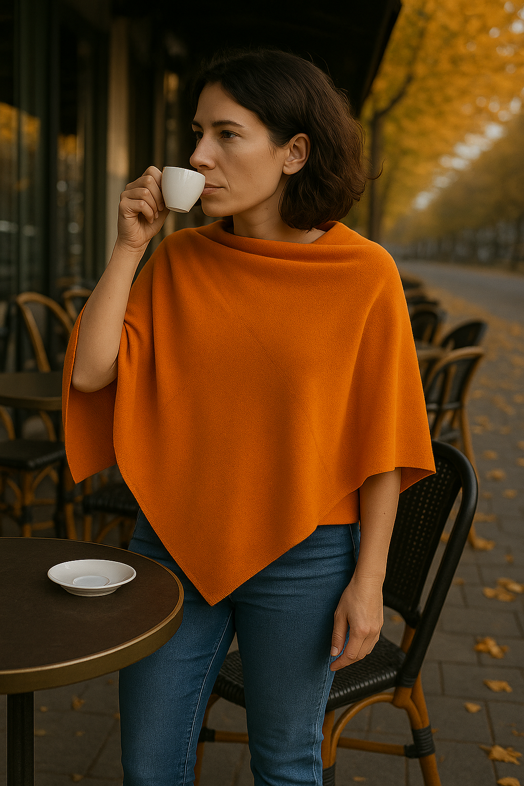 T16  Petit Poncho 100% Cachemire 2 fils