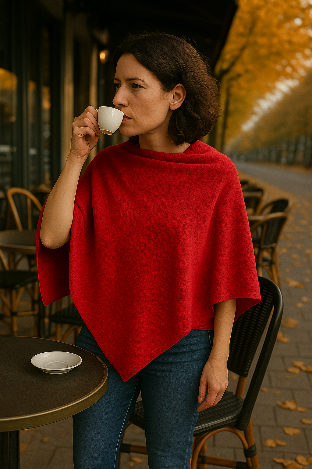 T16  Petit Poncho 100% Cachemire 2 fils