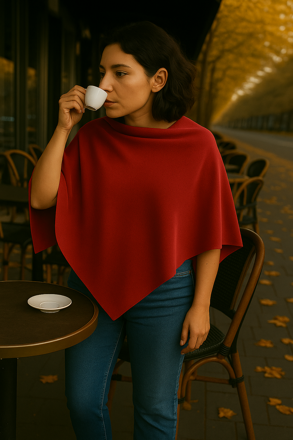 T16  Petit Poncho 100% Cachemire 2 fils