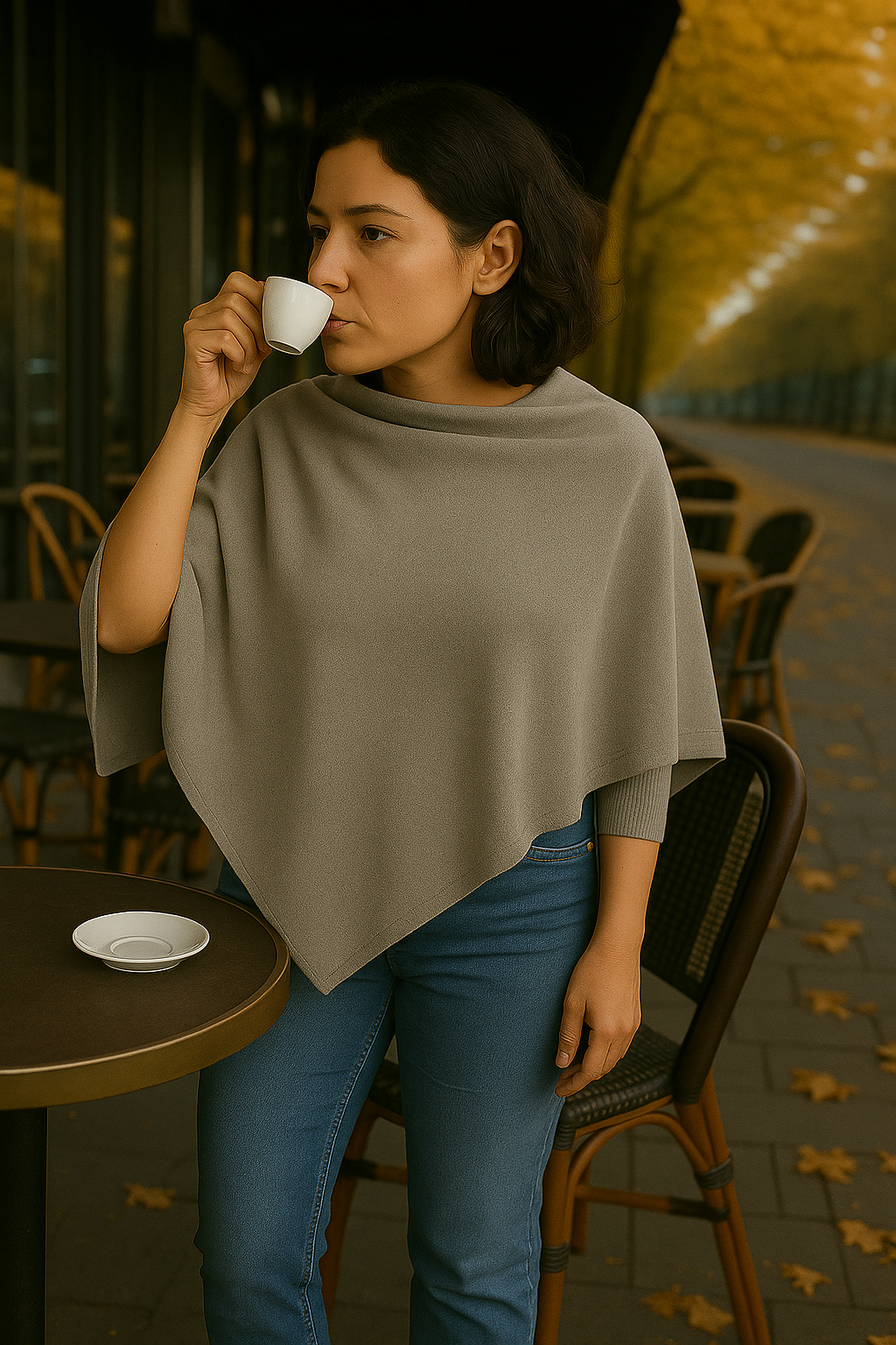 T16  Petit Poncho 100% Cachemire 2 fils