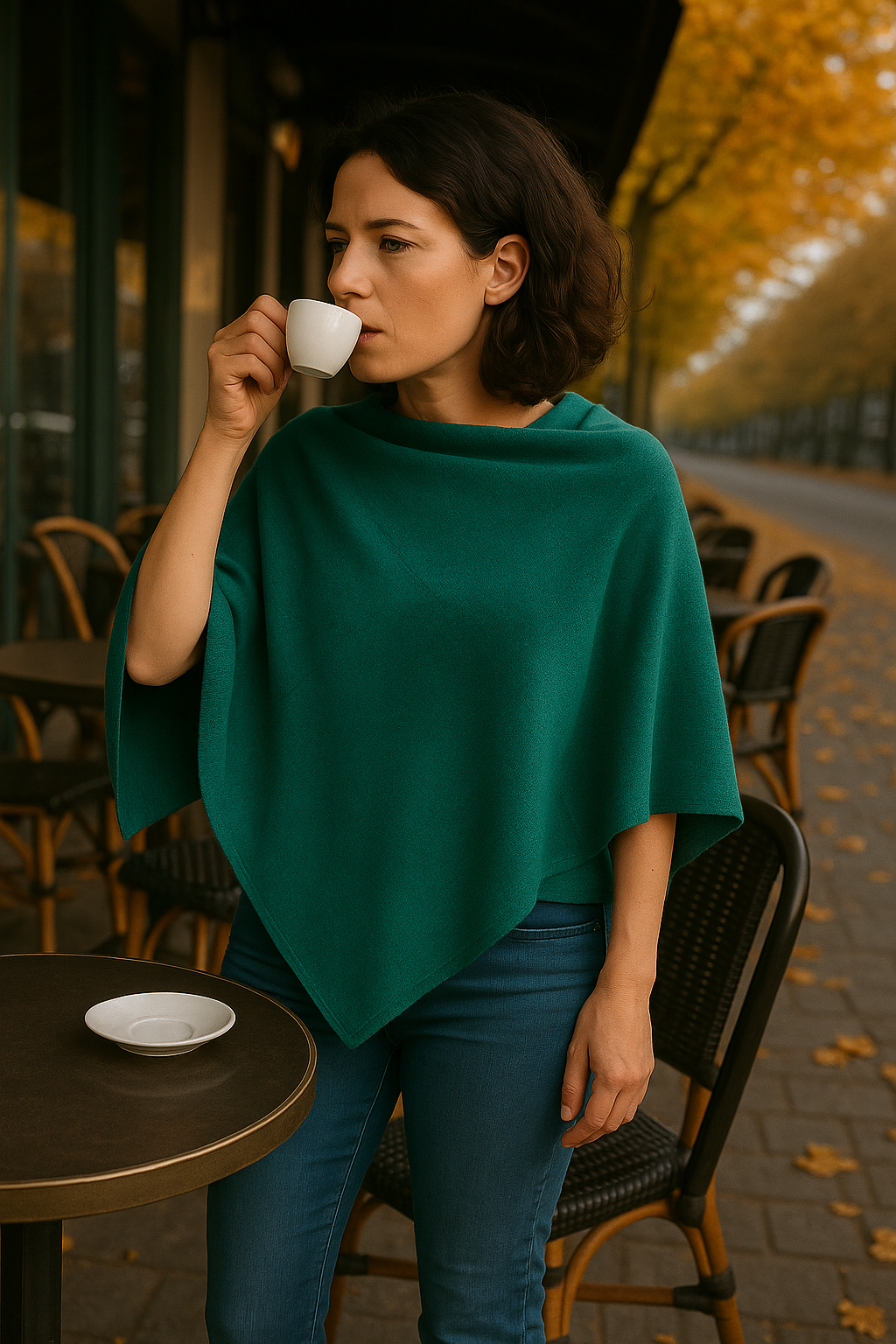 T16  Petit Poncho 100% Cachemire 2 fils