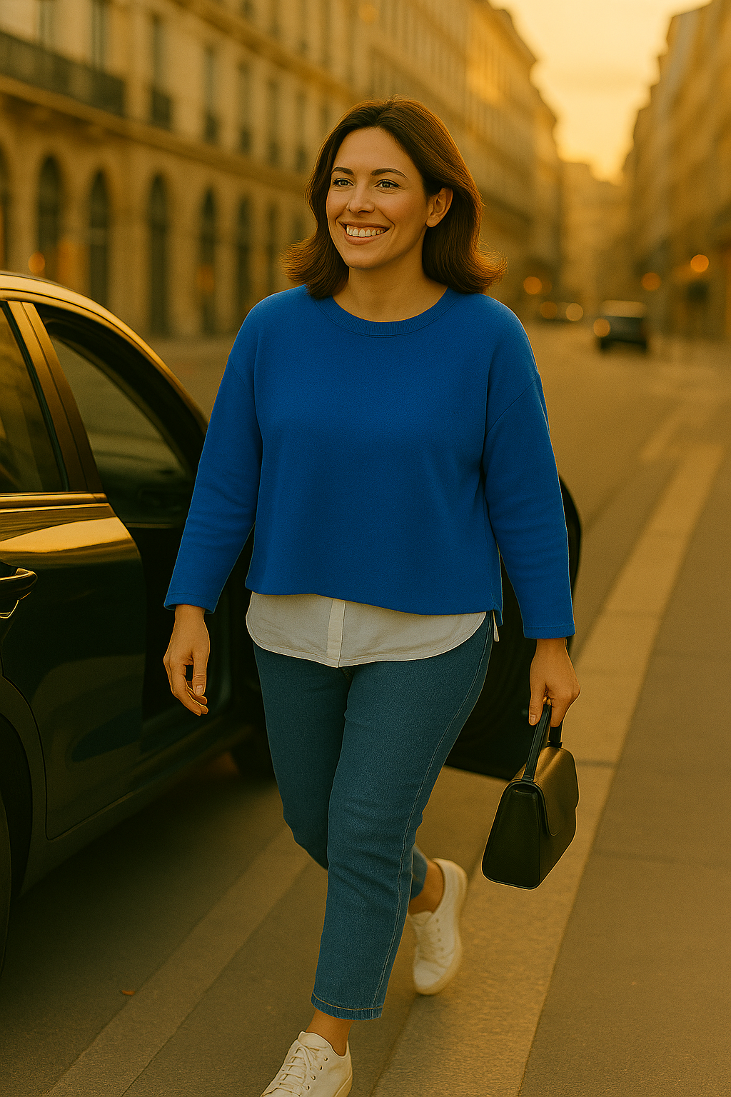 T36  Pull Femme Ras du cou oversize court 100% Cachemire 2 fils épais