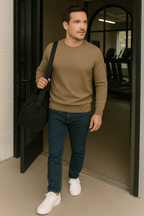 T37  Pull ras du cou Homme 100% Cachemire 2 fils