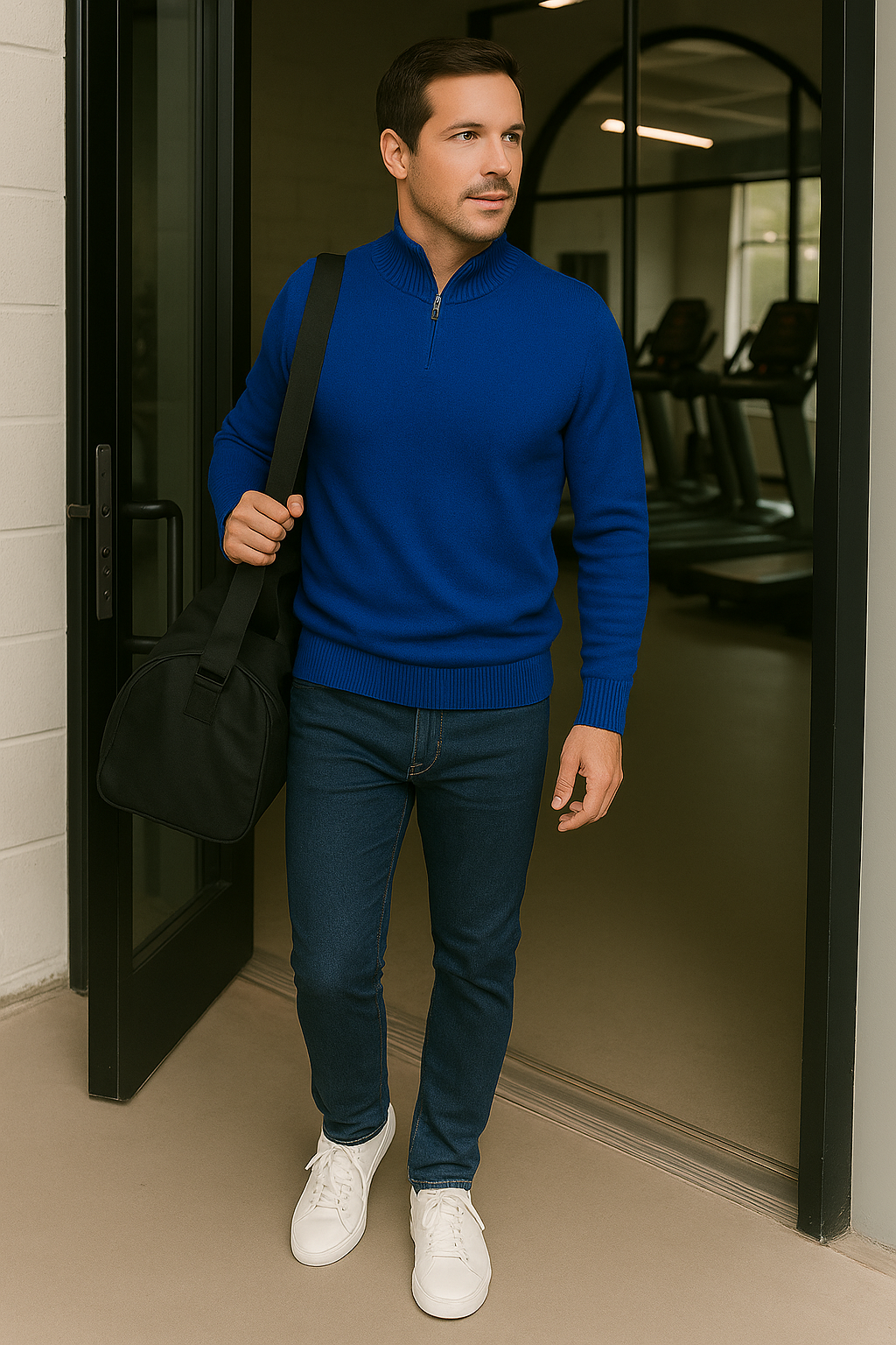 T37  Pull ras du cou Homme 100% Cachemire 2 fils