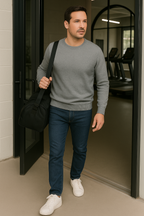 T37  Pull ras du cou Homme 100% Cachemire 2 fils