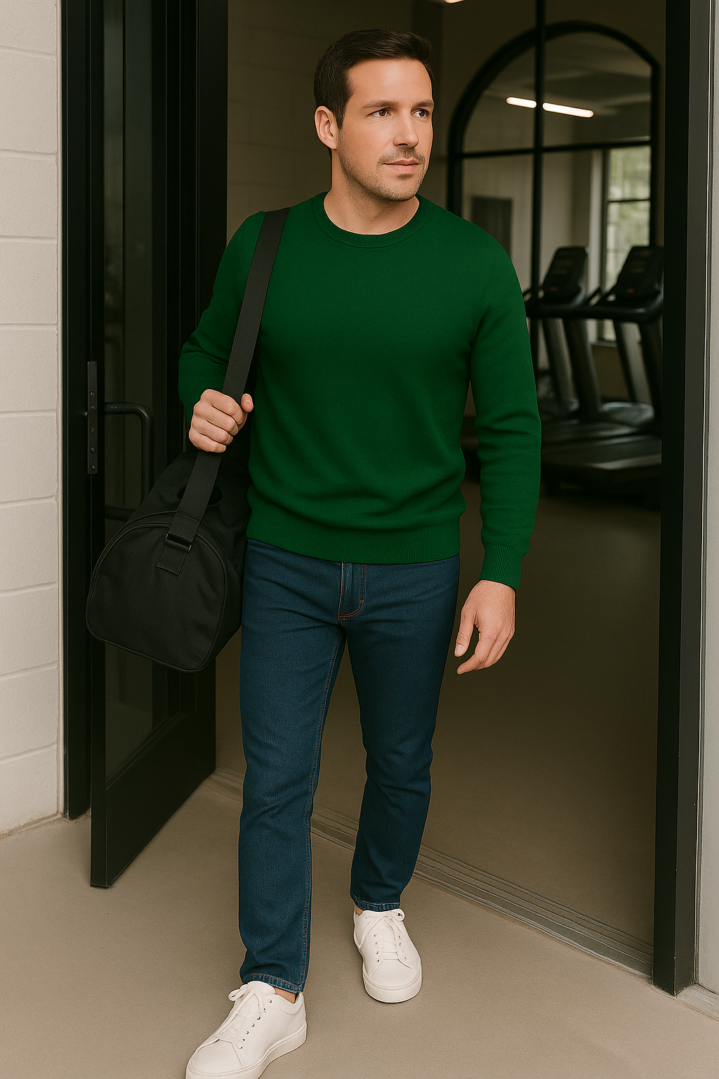 T37  Pull ras du cou Homme 100% Cachemire 2 fils