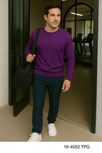 T37  Pull ras du cou Homme 100% Cachemire 2 fils