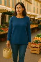 T44 Pull Femme  Ras du cou épais 100% Cachemire 2 fils