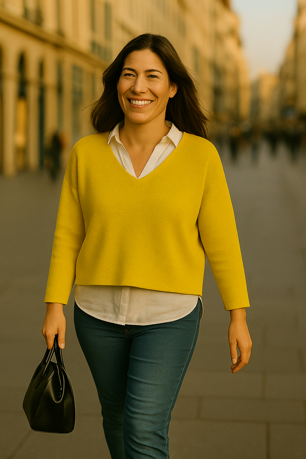 T101  Pull Femme Col V oversize court 100% Cachemire 2 fils épais