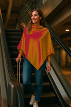 T15  Grand Poncho 100% cachemire 2 fils